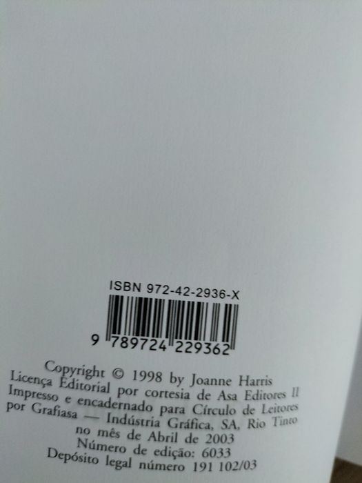 Livro - Chocolate de Joanne Harris