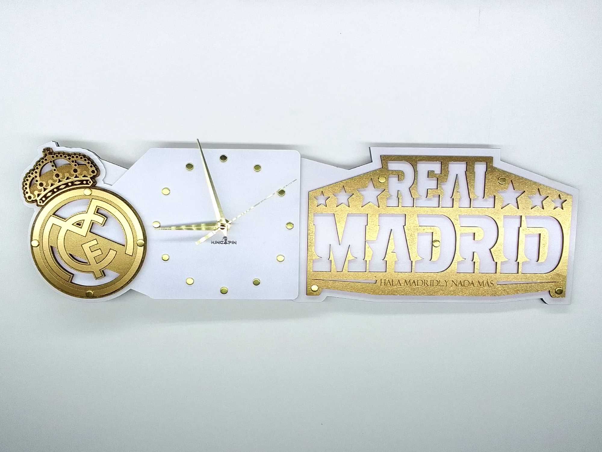 Real Madrid - Ręcznie wykonany zegar ścienny z drewna (unikat)
