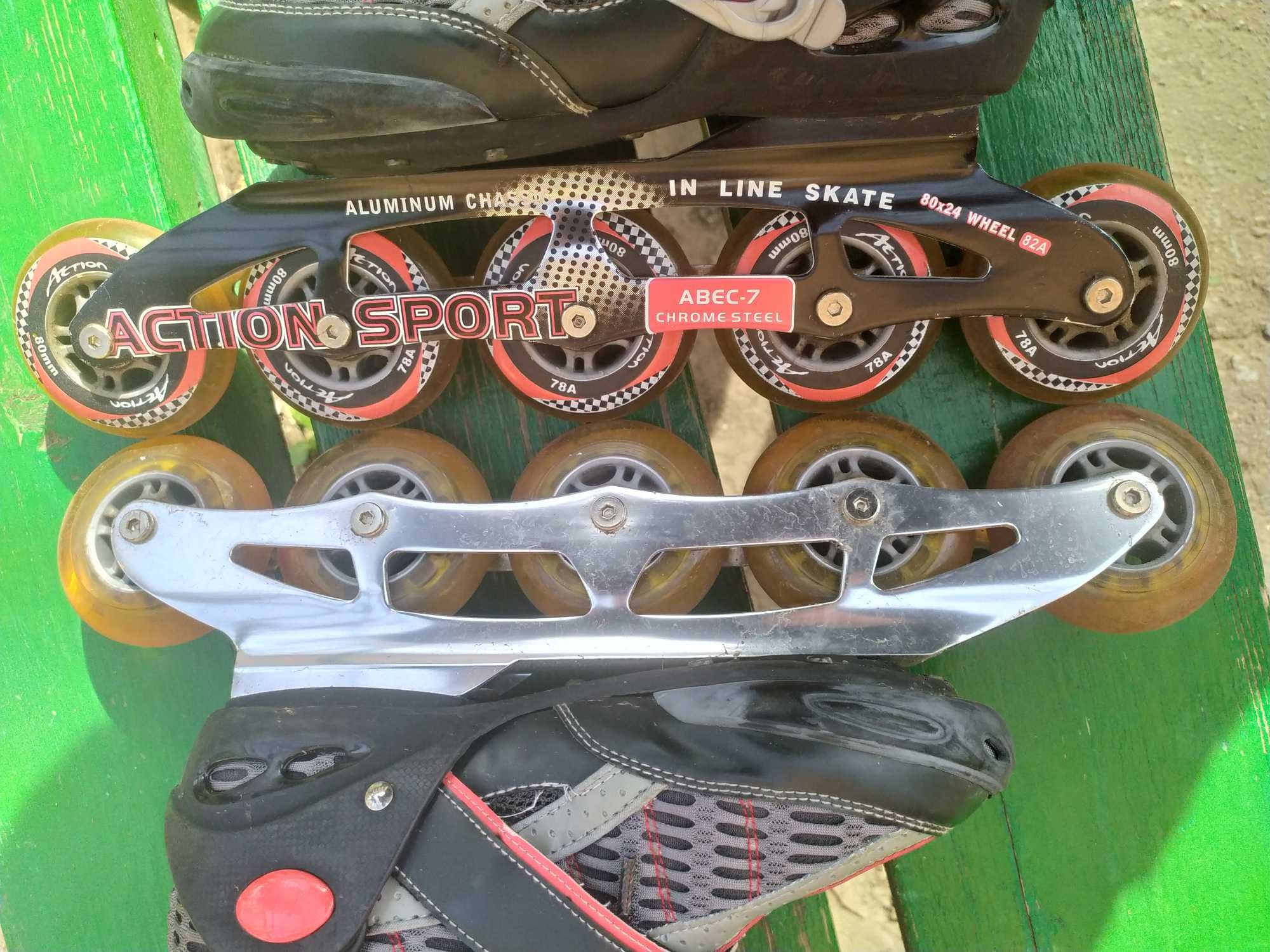 Подросковые Роликовые коньки Action Sport ABEC 7 Размер 39+сумка-чехол