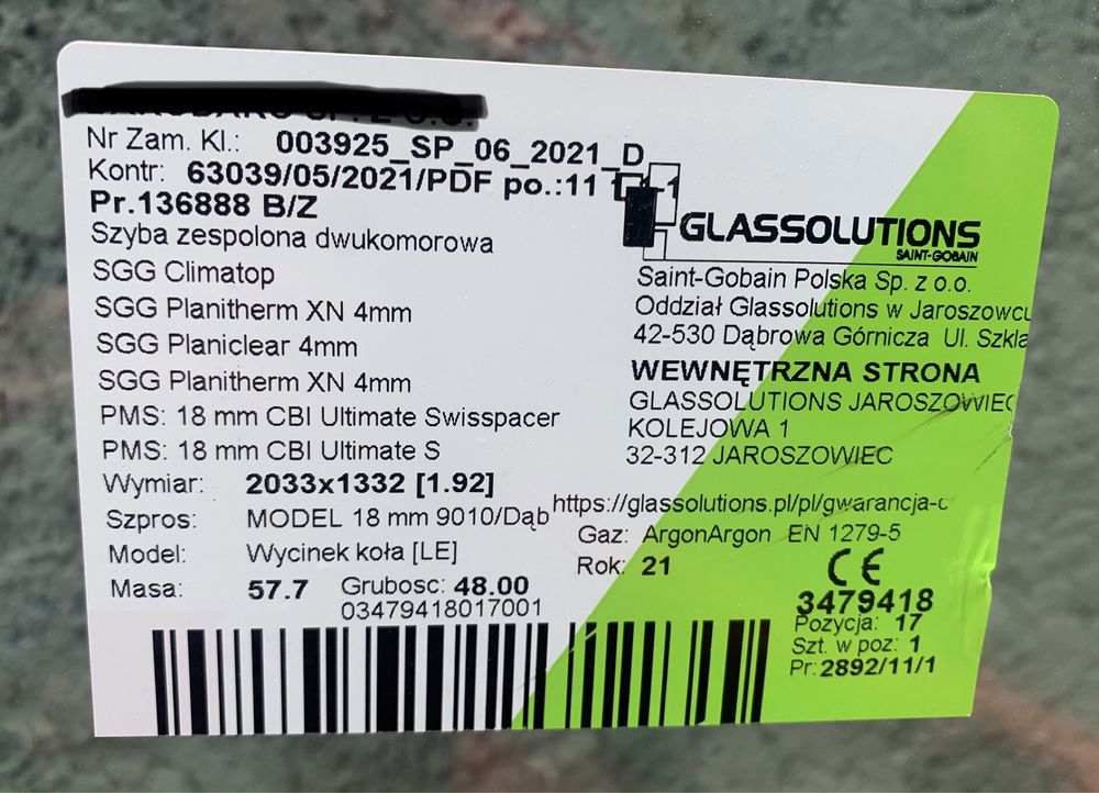 Okno pcv  w łuk półkole ze szprosem Okazja!