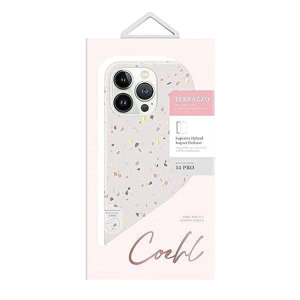 Etui UNIQ Coehl Terrazzo na iPhone 14 Pro - piaskowe
