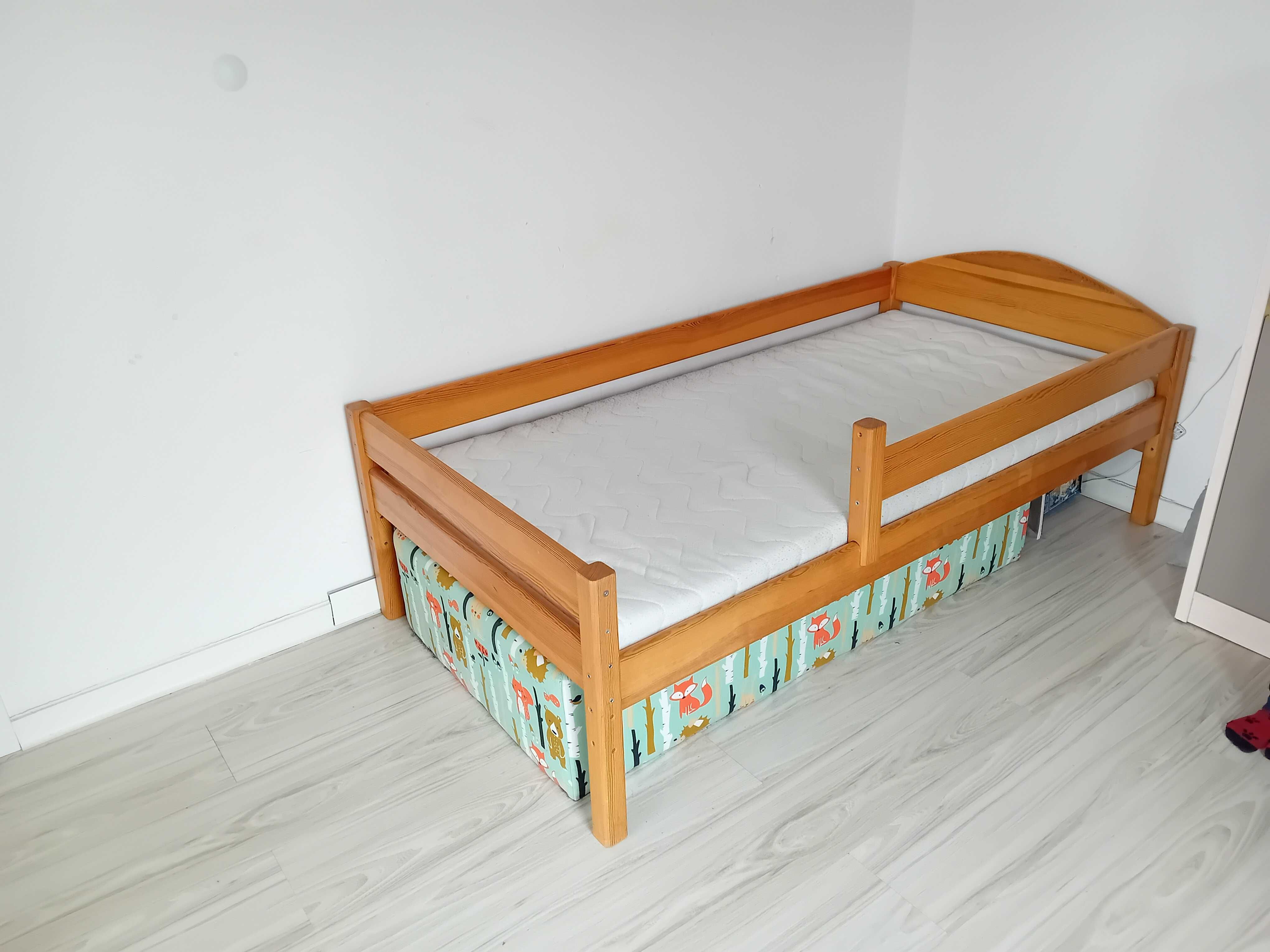 drewniane łóżko dla dziecka - stelaż + materac 160 x 80 cm