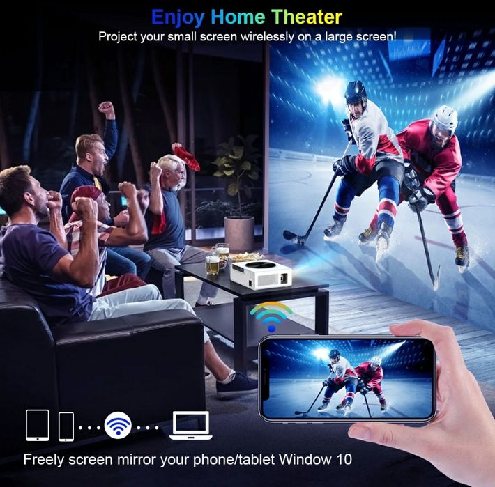 Projector led 9000 lumens + WiFi incorporado / NATIVA 1080P (NOVOS)