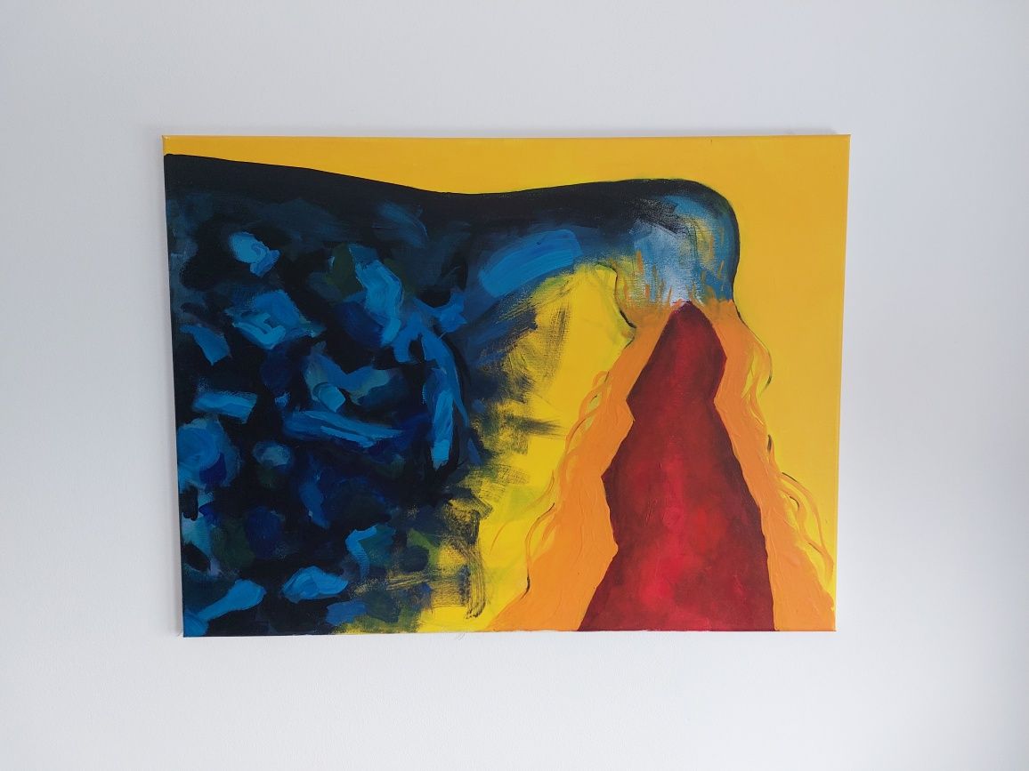 "Człowiek i forma" 60x80 obraz akrylowy akryl abstrakcja