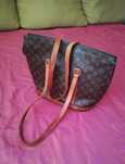 Louis VUITTON LV torebka ze skóry naturalnej brąz stan bdb