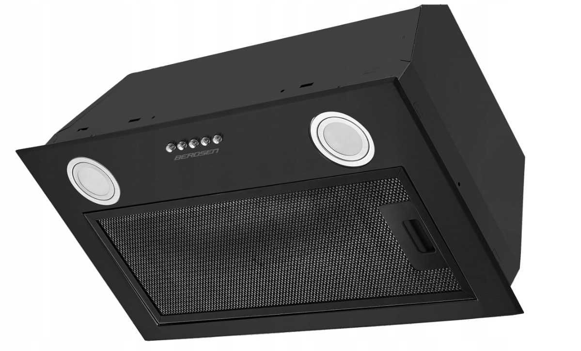 Nowoczesny OKAP KUCHENNY Do Zabudowy 60cm Czarny Led (OKAZJA)