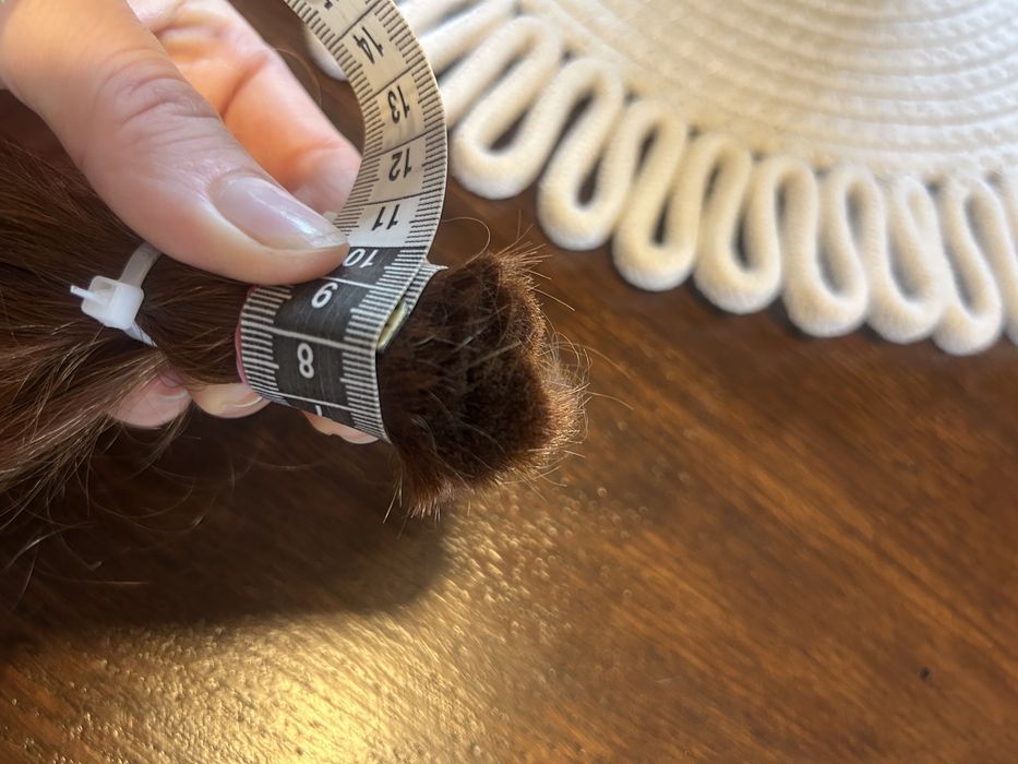 Włosy  polskie -rude/kasztanowe,  70g