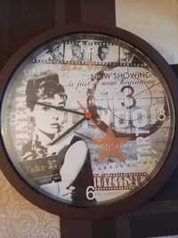 Zegar ściennny biało czarny styl vintage