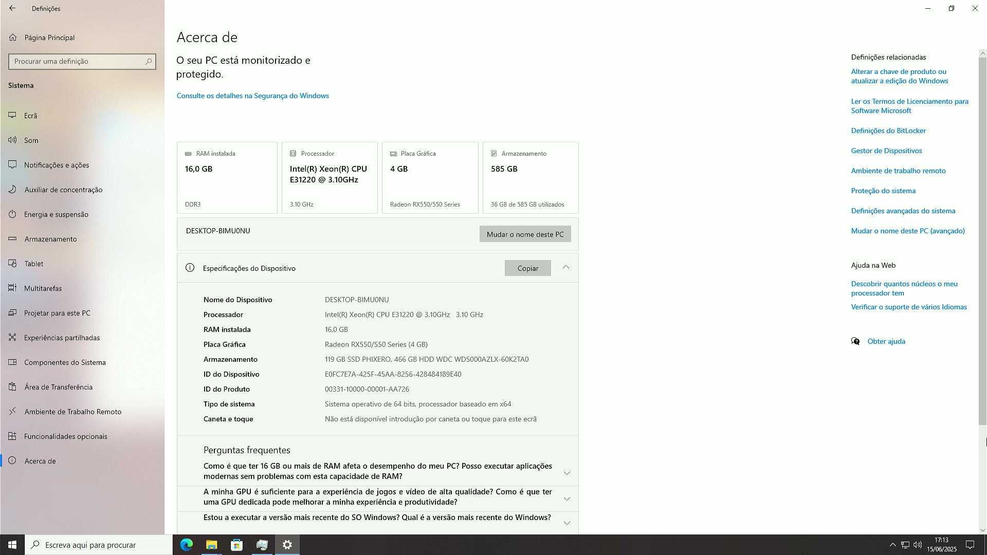 Torre Computador RX550 4Gb