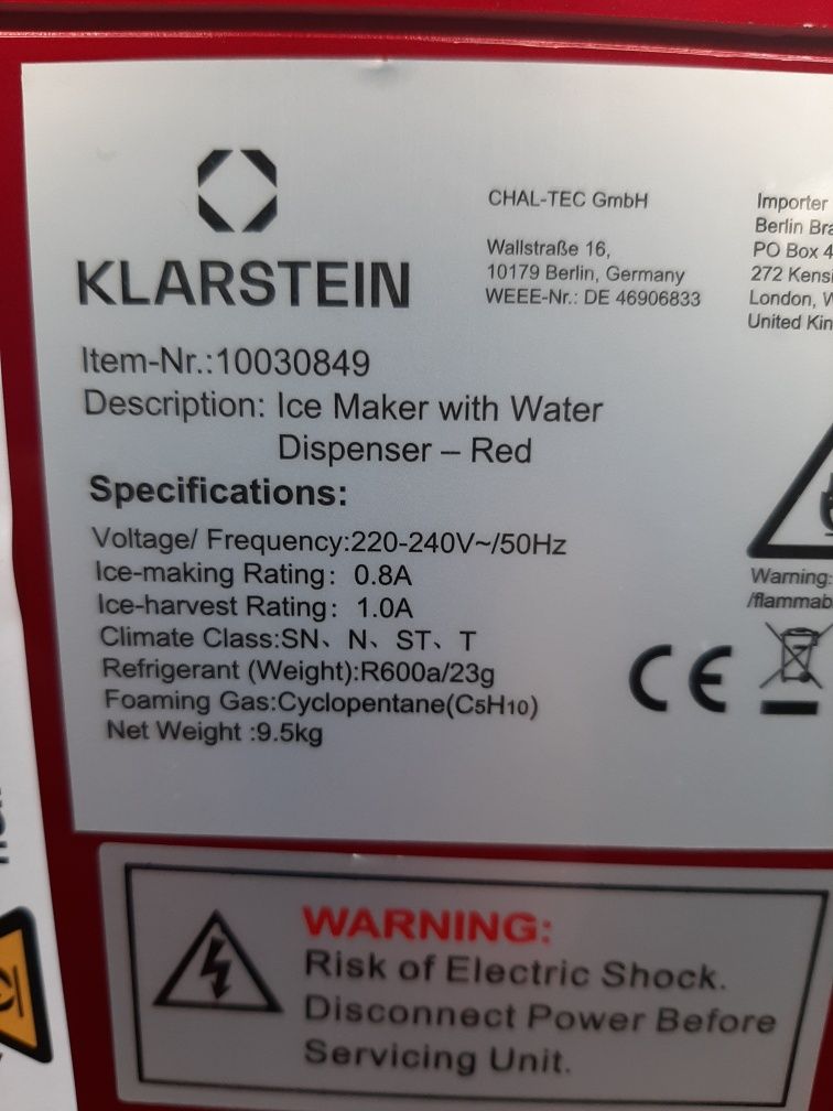 Льдогенератор Klarstein Ice Volcano 2G