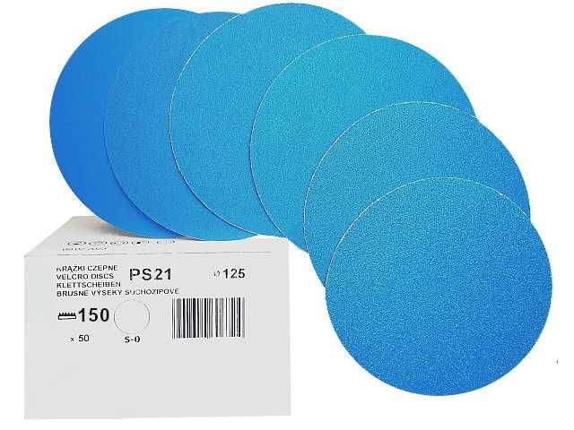 50 SZTUK! Krążek papier ścierny na rzep INOX PS21 KLINGSPOR 125 P 150