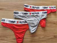 Stringi Tommy Hilfiger czerwone szare S 3pack