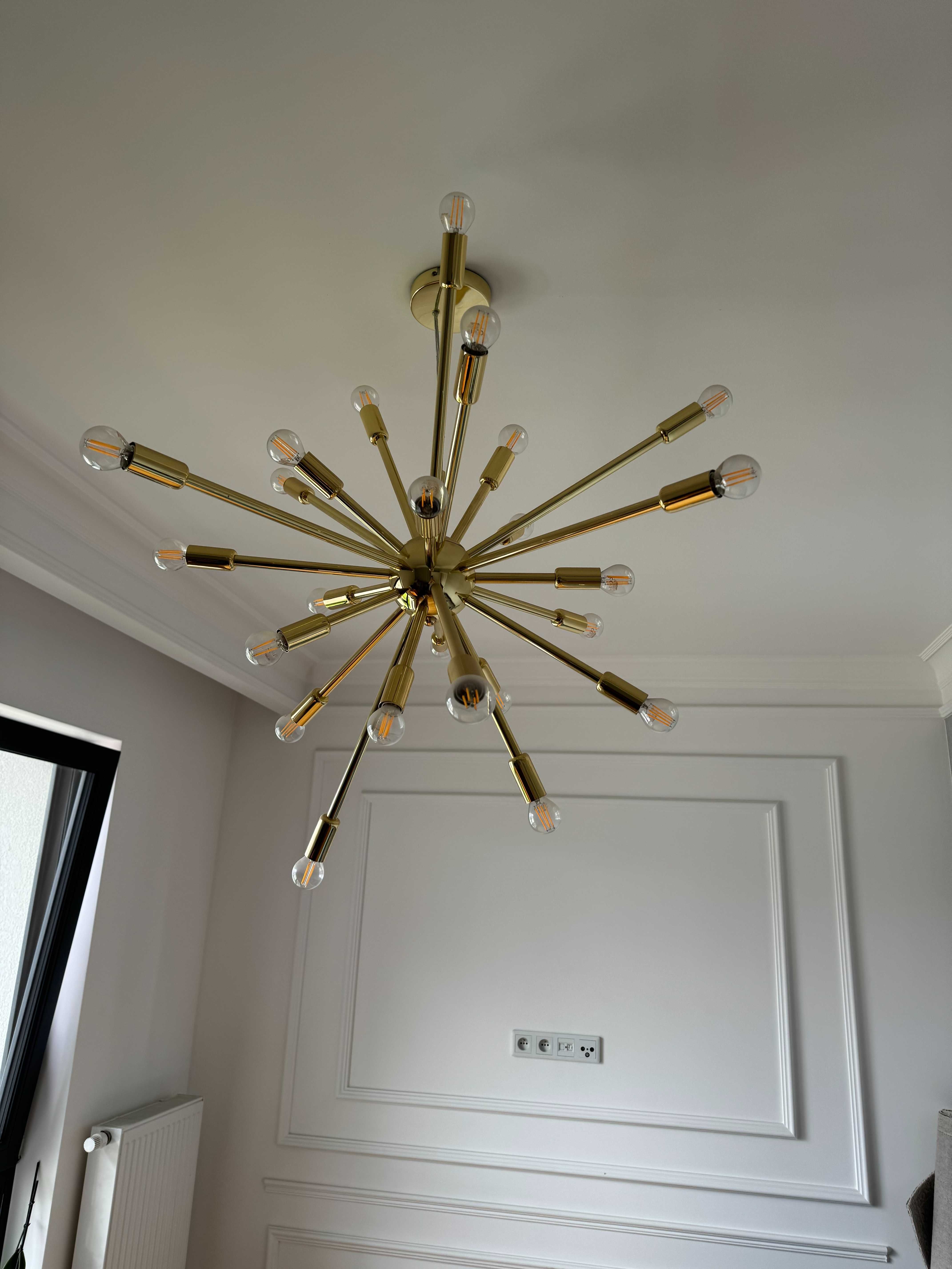 Lampa sufitowa Spike Westwing złota + żarówki