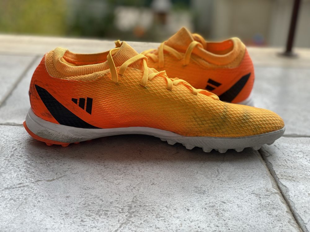 Chuteira Adidas X Speedportal 22.3 TF Society Laranja número 45,5