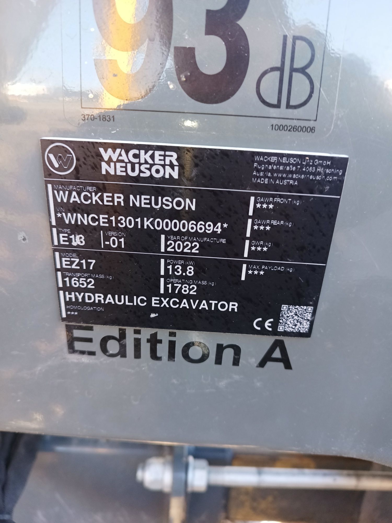 Minikoparka Wacker Neuson ez17 Nowa