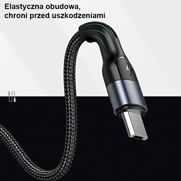 USAMS Kabel pleciony U55 2A micro USBczarny/black 1m SJ450USB01