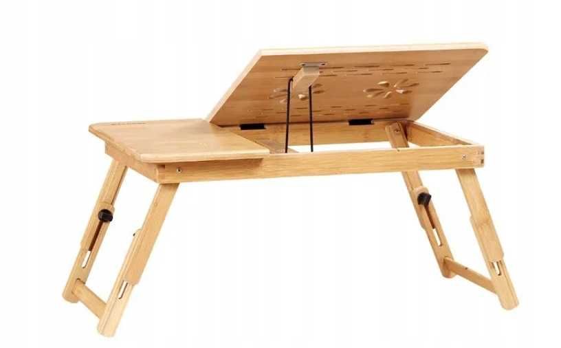 stolik pod laptopa do łóżka podstawka półka drewniany regulacowany