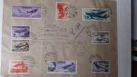 znaczki rosyjskie Mi.1014-22 lotnicze na przesyłce