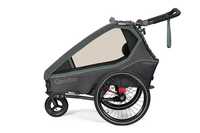 Qeridoo KidGoo 2 Ivy Green przyczepka rowerowa dla dwójki dzieci