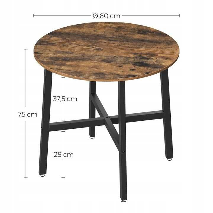 Okrągły stół rustykalny LOFT 80 cm