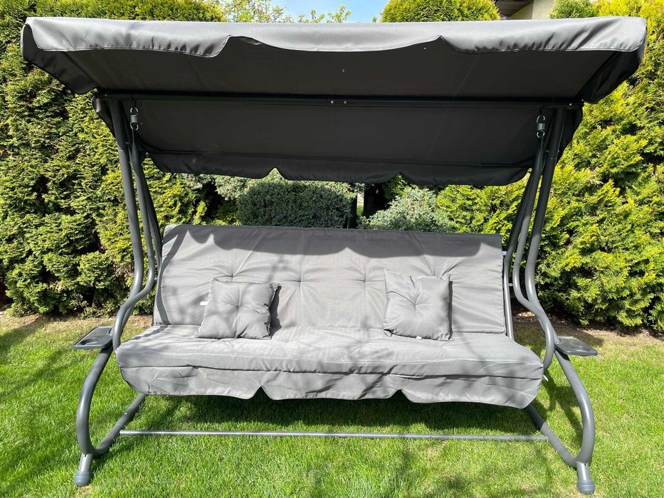 Huśtawka ogrodowa rozkładana wolnostojąca 2w1 Leżak bujana solidna