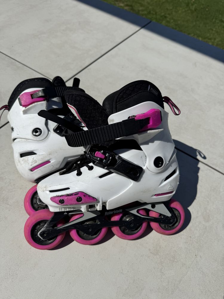 Rolki Rollerblade Apex - Biało/Różowe - 33-36
