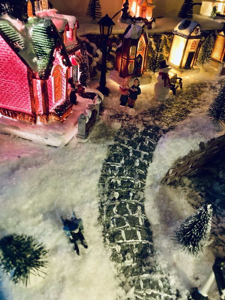 Makieta scenka zimowe świąteczne miasteczko