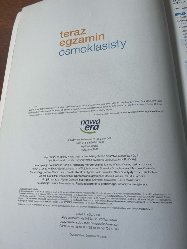 Teraz Egzamin ósmoklasisty 8 klasaPolski Matematyka Angielski Nowa Era