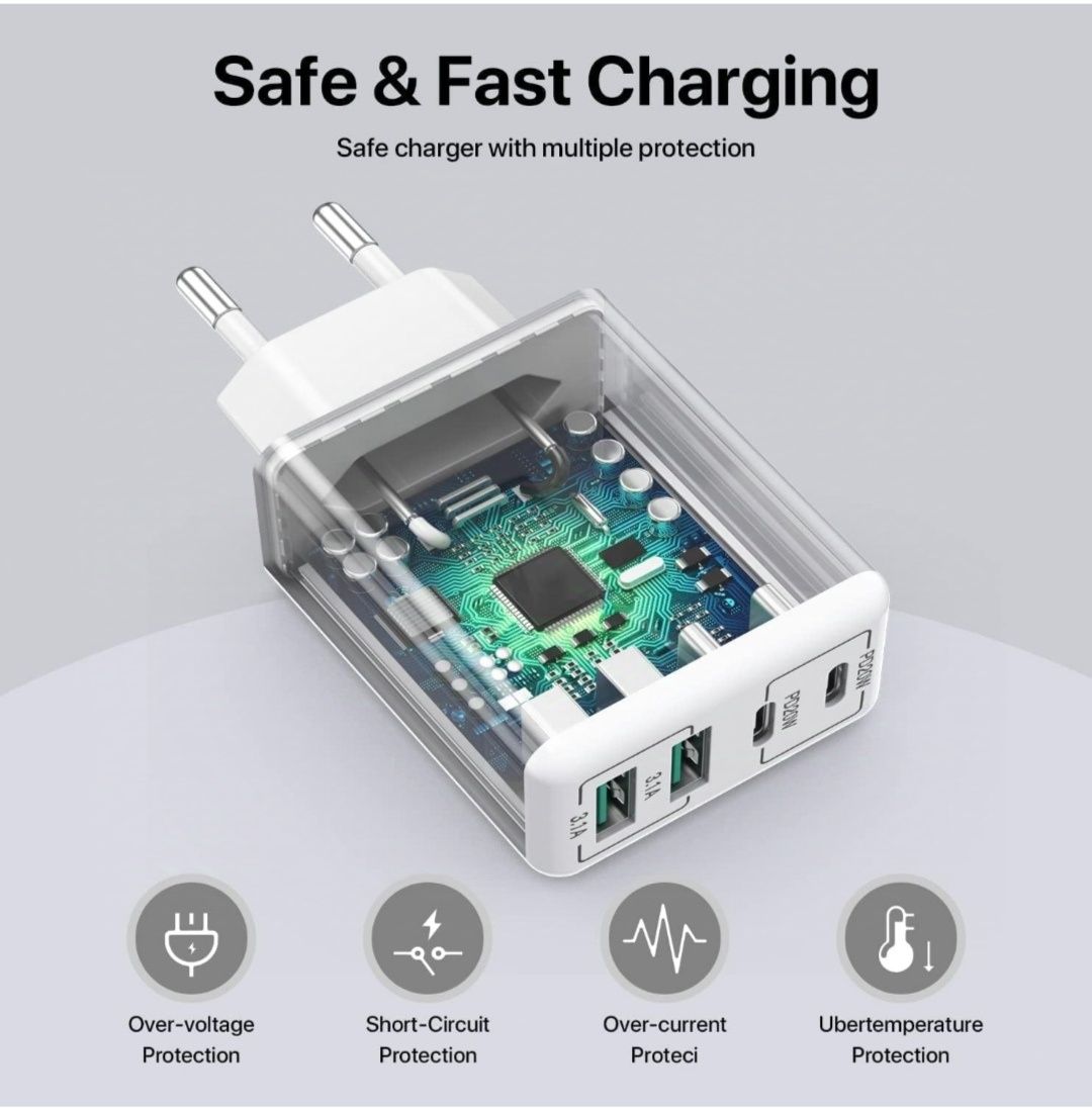 4-portowy blok ładowarki USB C 2szt. HONGYEE