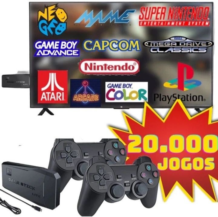 Consola Retro Game Stick 4K - 20.000 JOGOS ARCADE (ARTIGO NOVO)