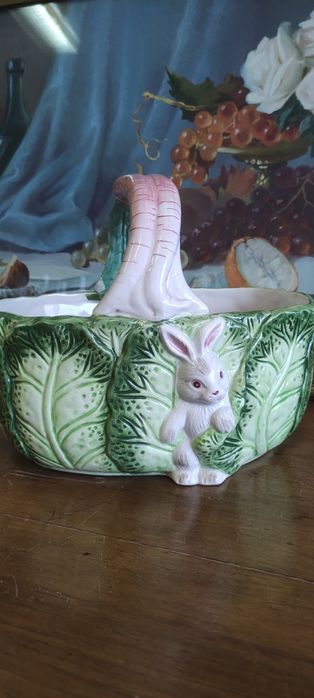 Koszyczek ceramiczny z zajączkiem
