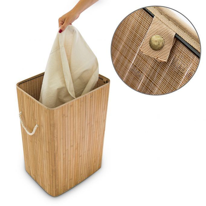 Bambusowy Kosz wolnostojący na pranie Relaxdays 83l naturalny
Bambusow