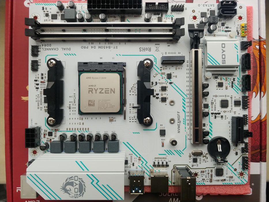 SOYO B450M D4 PRO + Ryzen 5 3600 (6/12 3.6-4.2GHz)