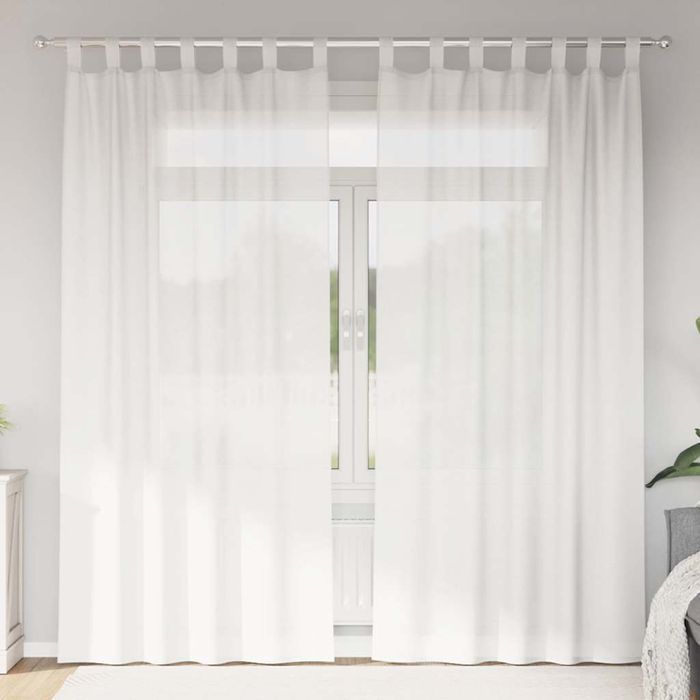 Vidaxl Zasłony Woalowe Z Pętelkami 2 Szt. Białe 140X225 Cm