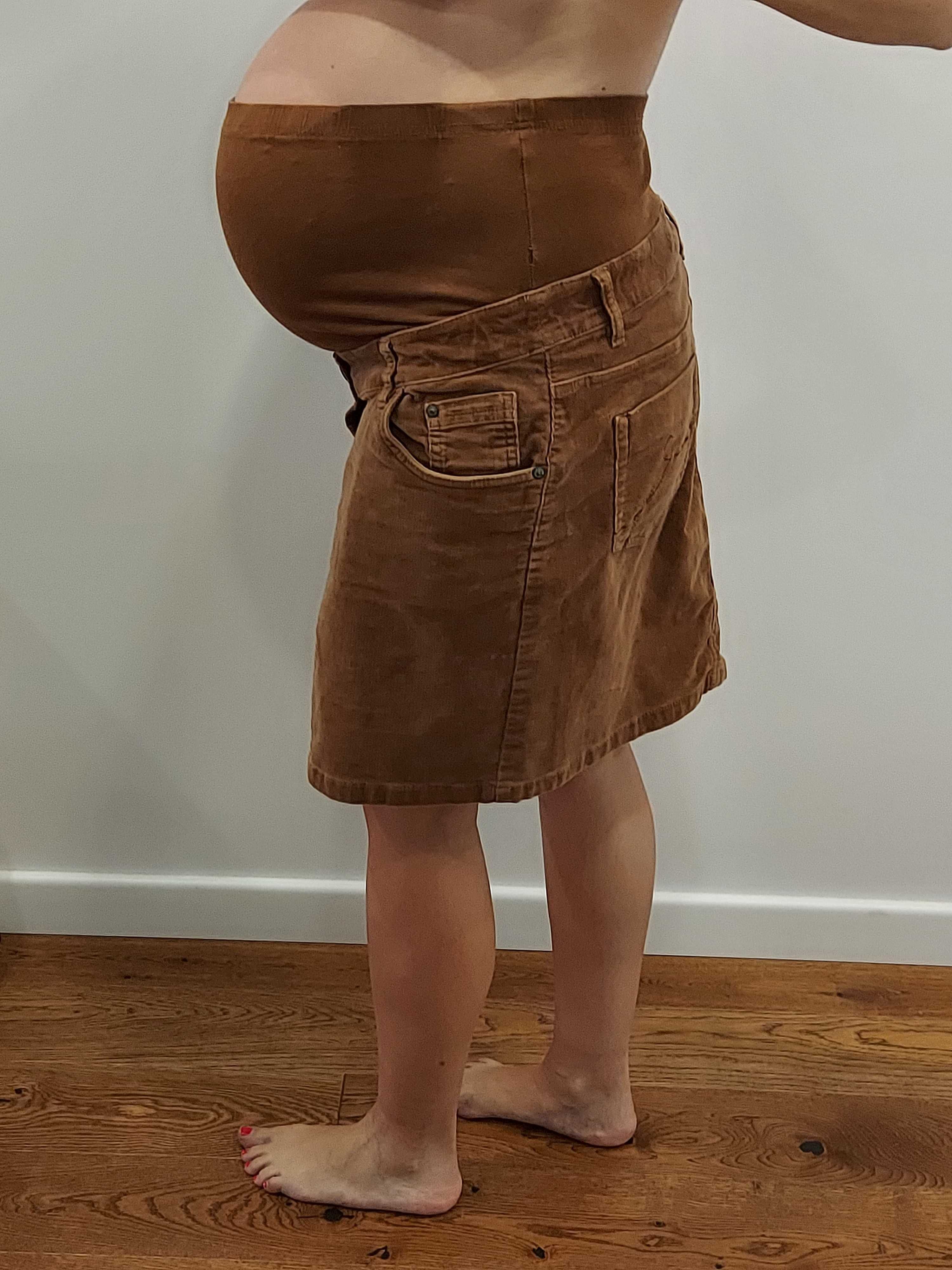 Spódnica ciążowa sztruksowa brązowa Yessica C&A rozmiar 38