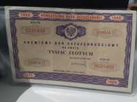 Premiowy Bon oszczędnościowy 1000zl 1971r.