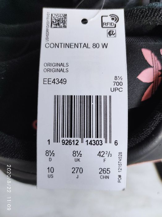 Кроссовки женские Adidas Continental 80 ЕЕ4349 [US10 / 27.5см] Кожа!