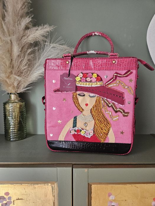 Unikatowa Torebka Metty Darmali Handmade Kuferek Różowa Nowa maxi