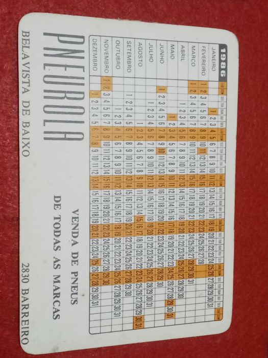 Calendários de Bolso Paris Dakar 1986