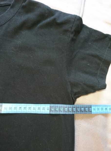 Czarna damska koszulka, tshirt z czerwonym napisem, r XS,