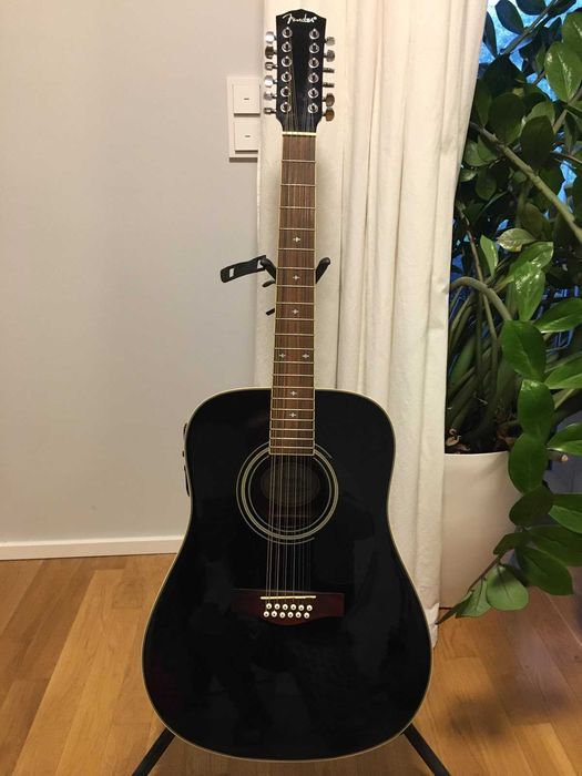 Fender DG-16E BLK 12 струн эл/акустика Корея, в кейсе+ремень+стенд