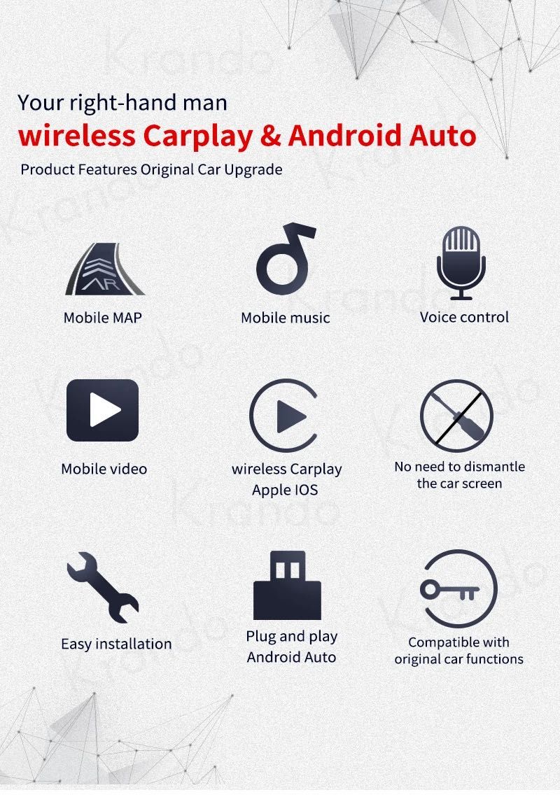 Box Interface Android Auto/Apple CarPlay para Audi A3 A4 A5 A6 A7