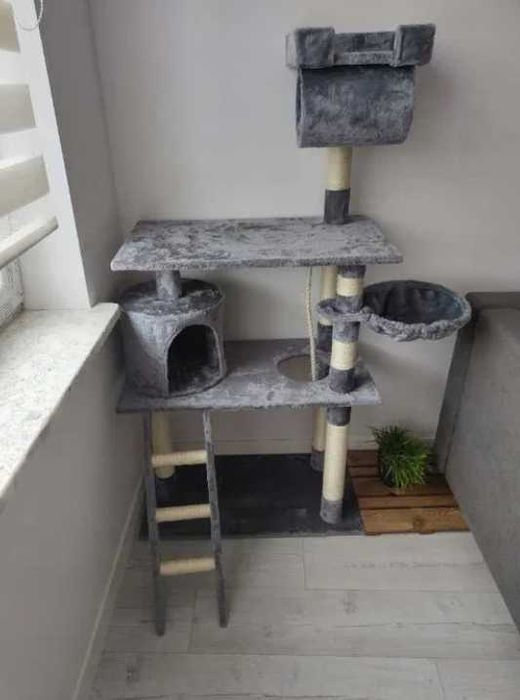 Drapak dla kota NOWY stabilny wysoki wieża domek budka hamak legowisko