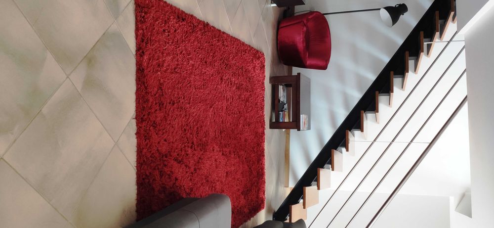 Tapete VERMELHO Soft Shaggy Multi Brique 2.00m*2.90m (Muito grande)