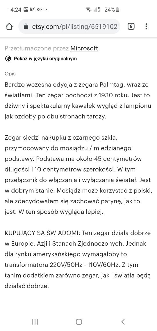 Lampa/zegar Jacob Palmtag