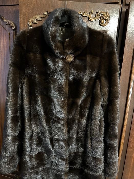 Норковая шуба-трансформер , 42/44, горький шоколад