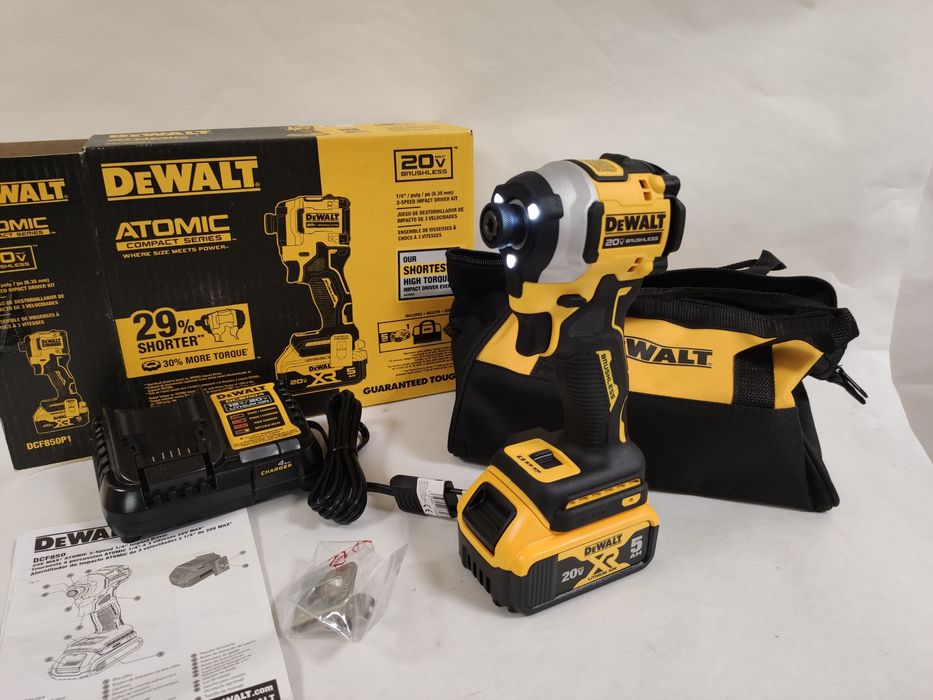 Компактний імпульсний шуруповерт DeWALT DCF850P1 XR 20Vmax Atomic