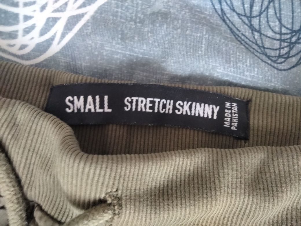 Spodnie męskie zielone stretch skinny