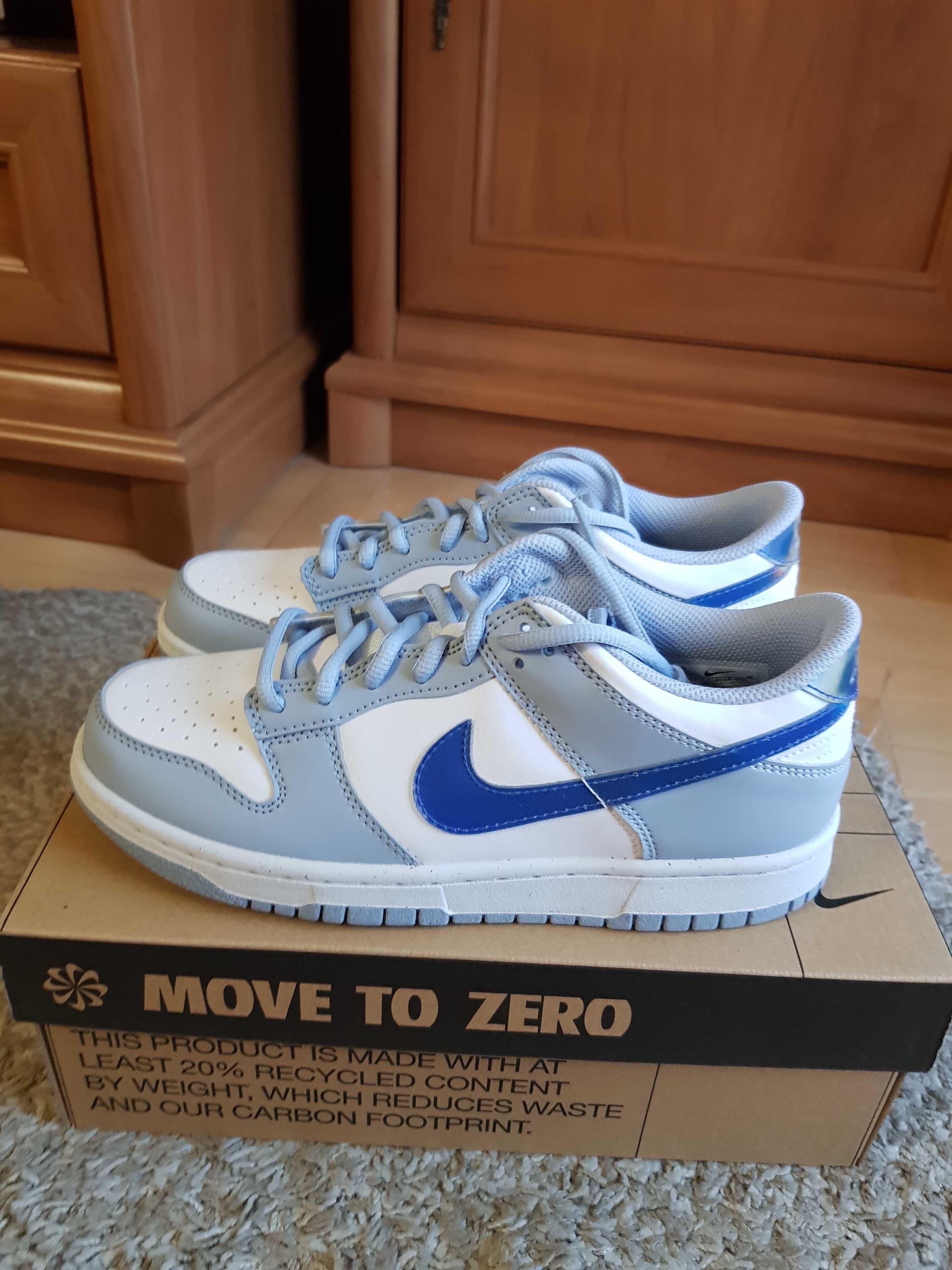 Nike 38,5-6Yus dunk low nexy blue whisper nowe og box białe niebieskie
