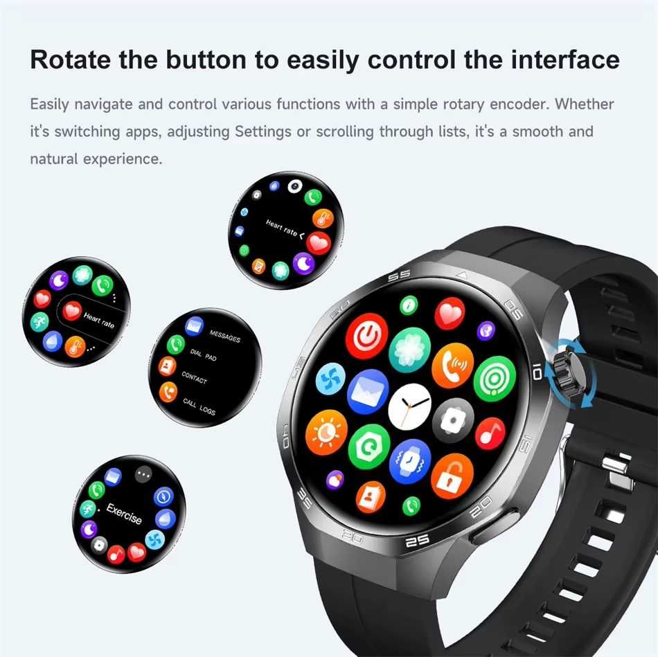 SmartWatch GT5 MAX 1,53 cala rozmowy menu PL